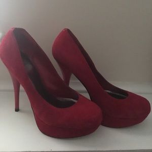 Bakers Red Suede Pumps